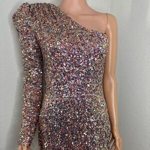 Elegant Sequin One-Shoulder Dress